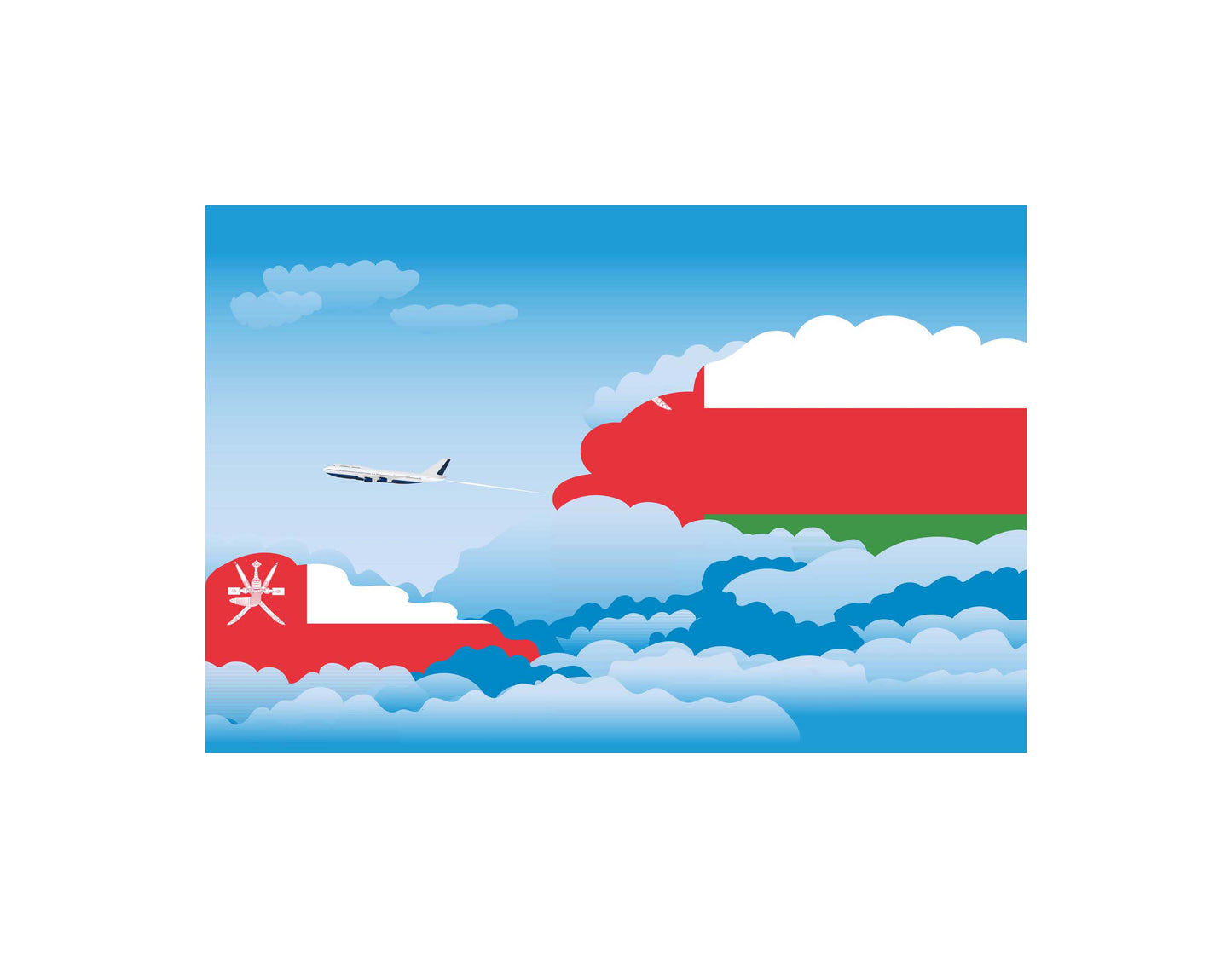 Oman Day Clouds Canvas Print Framed