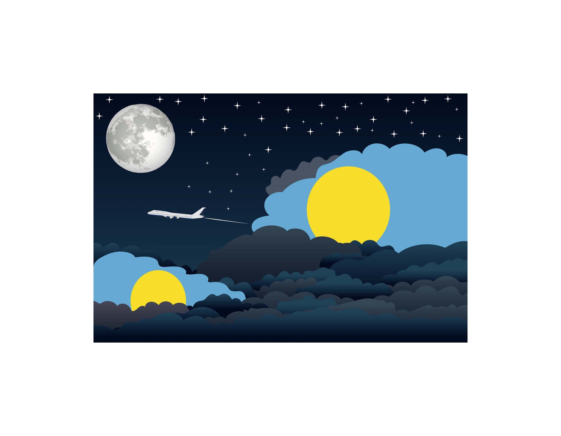 Palau Night Clouds Canvas Print Framed