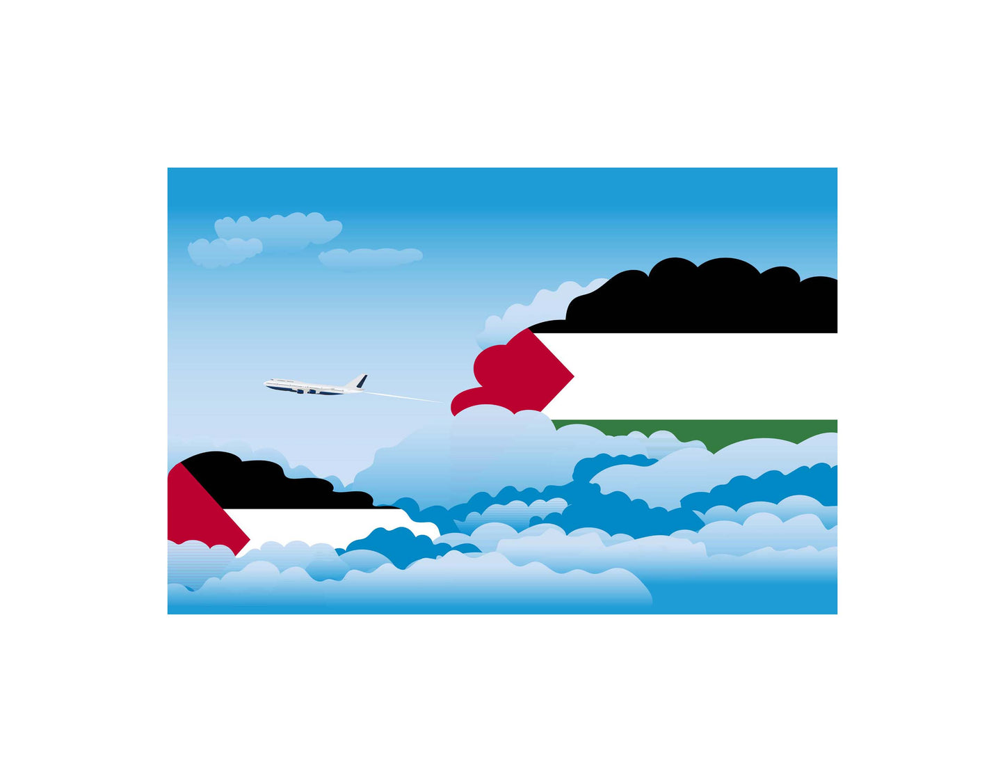 Palestine Day Clouds Canvas Print Framed