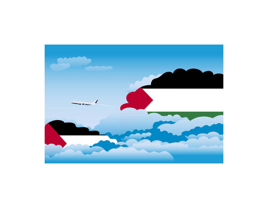 Palestine Day Clouds Canvas Print Framed