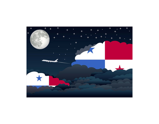 Panama Night Clouds Canvas Print Framed