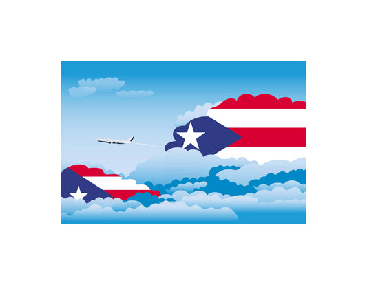 Puerto Rico Day Clouds Canvas Print Framed