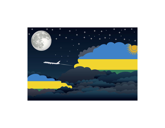 Rwanda Night Clouds Canvas Print Framed