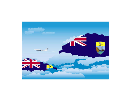 Saint Helena Day Clouds Canvas Print Framed