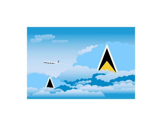 Saint Lucia Day Clouds Canvas Print Framed