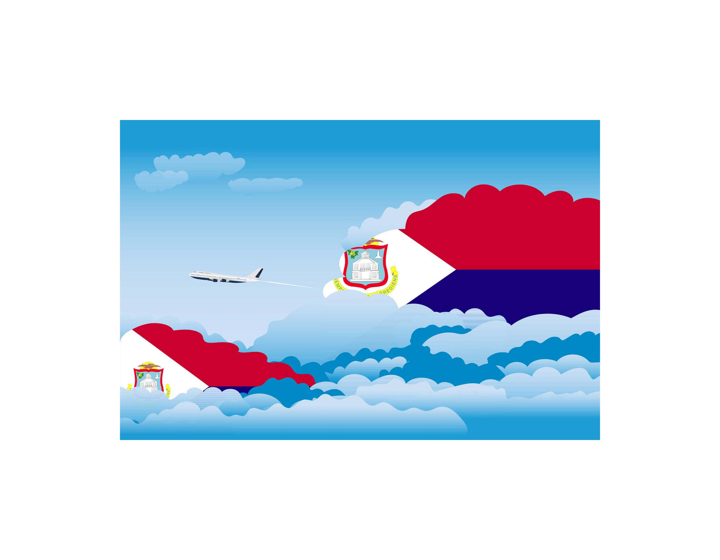 Saint Martin Day Clouds Canvas Print Framed