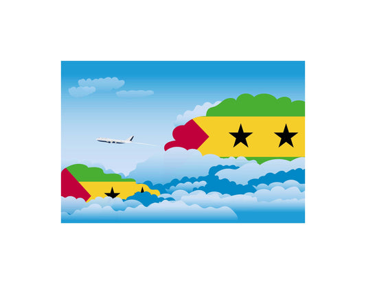 Sao Tome and Principe Day Clouds Canvas Print Framed