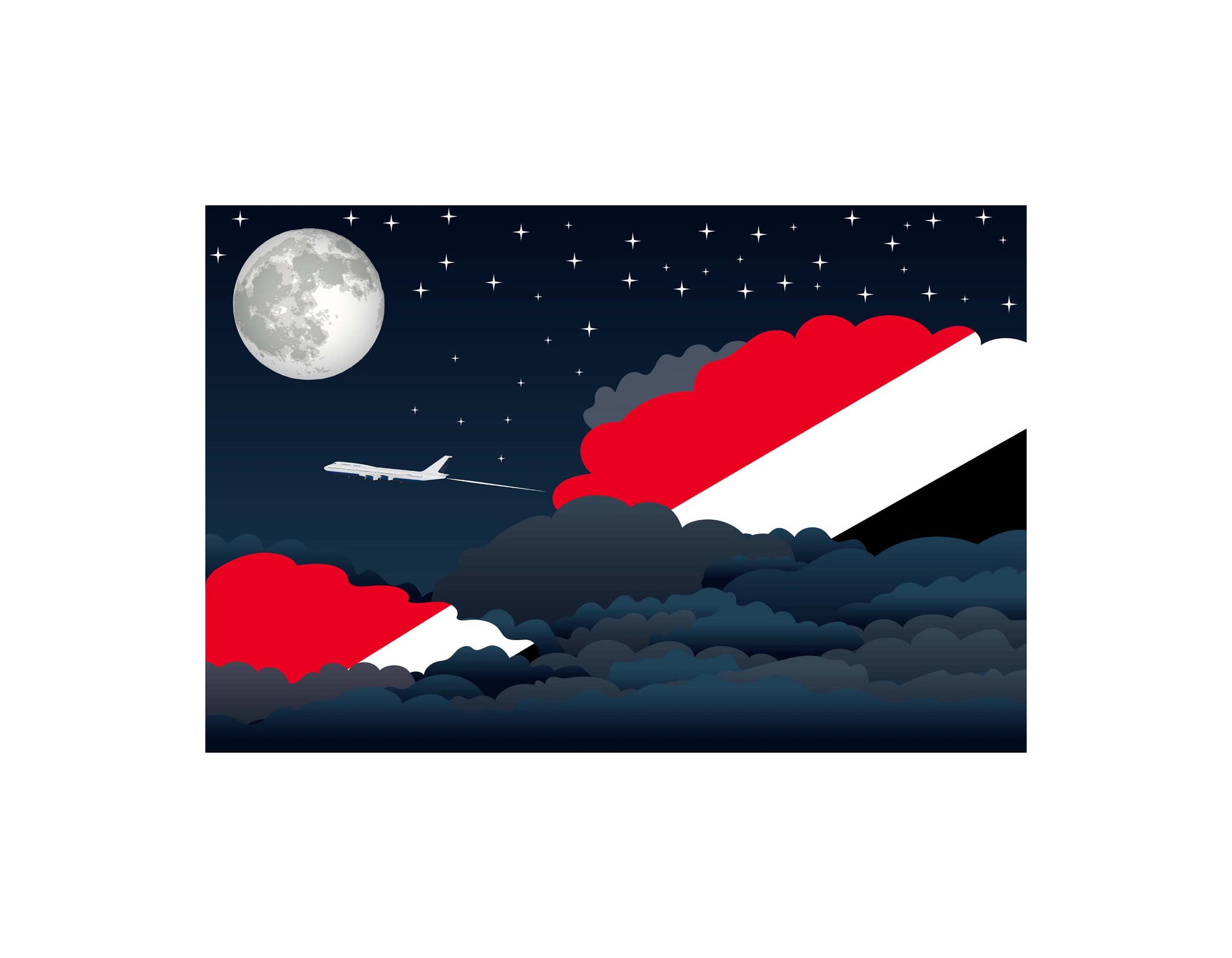 Sealand, Principality of Night Clouds Canvas Print Framed