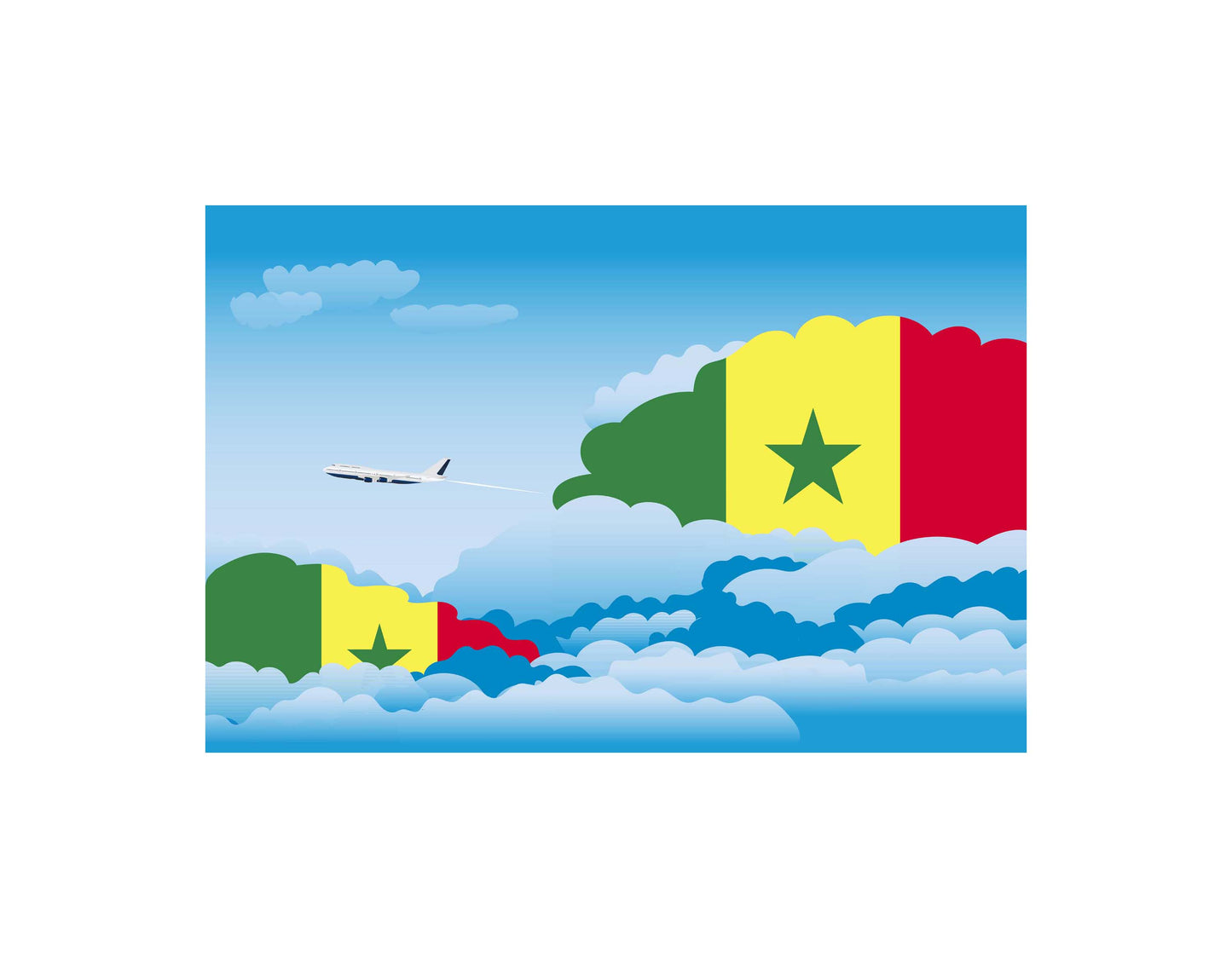 Senegal Day Clouds Canvas Print Framed