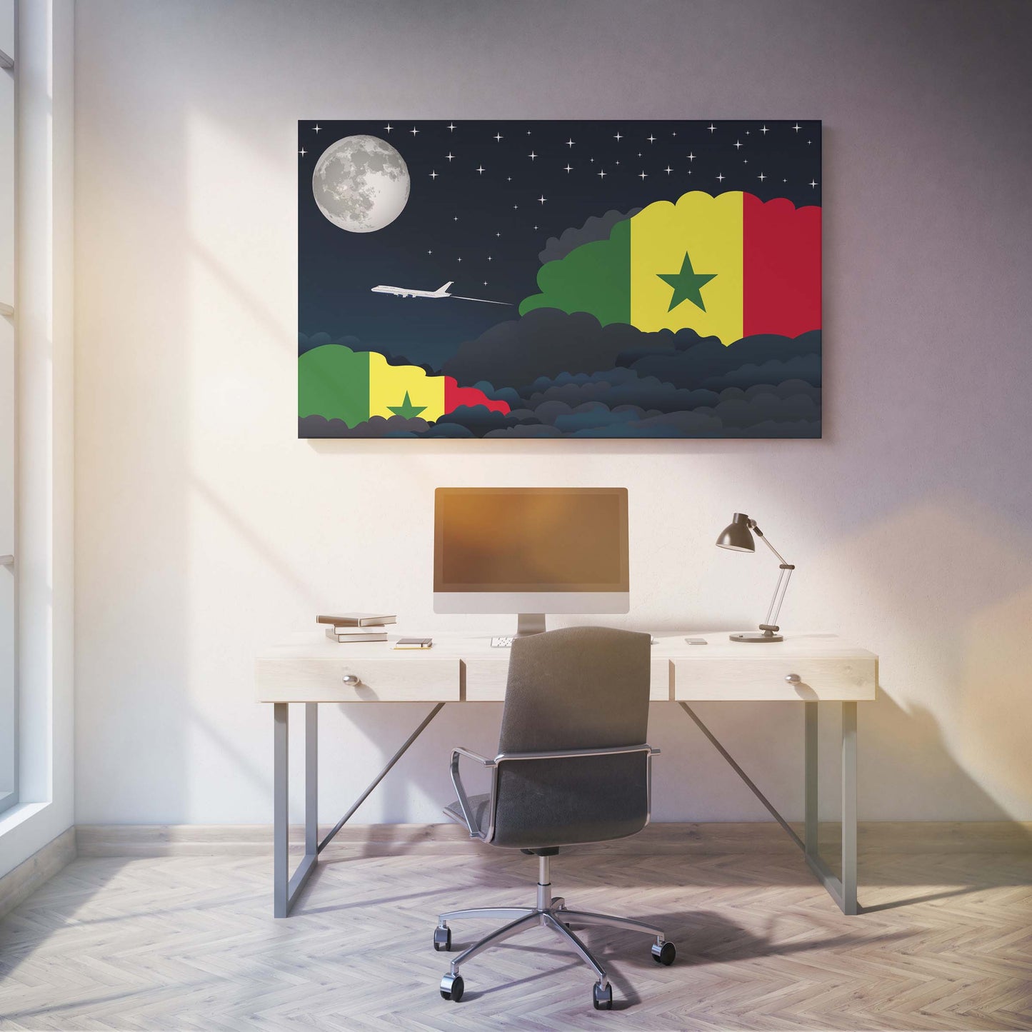 Senegal Night Clouds Canvas Print Framed