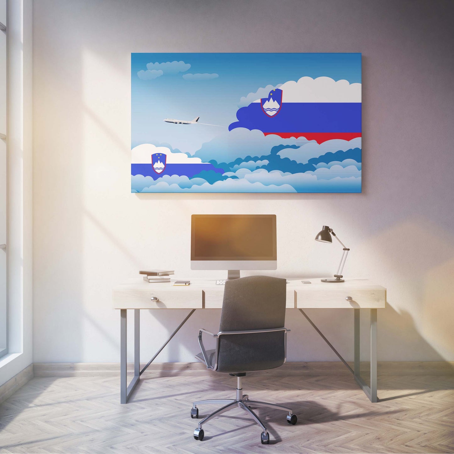 Slovenia Day Clouds Canvas Print Framed