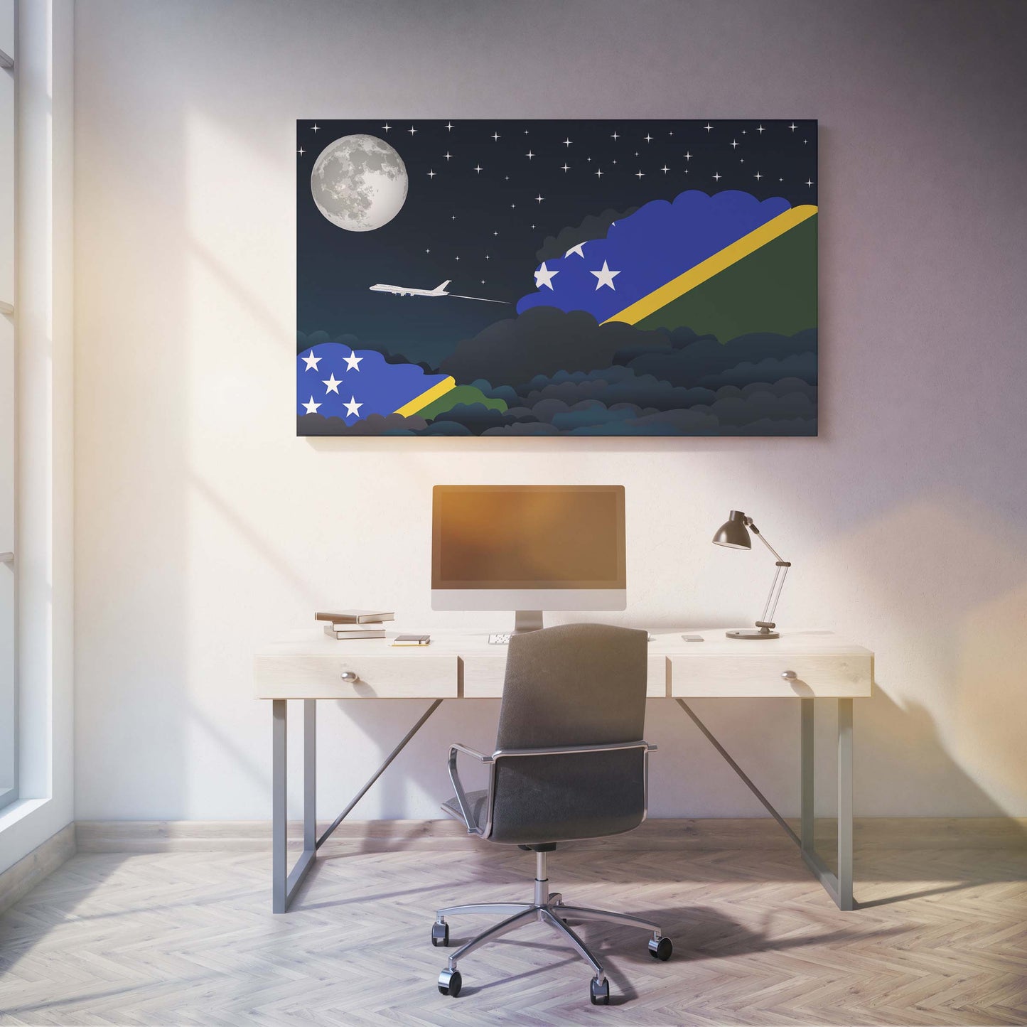 Solomon Islands Night Clouds Canvas Print Framed