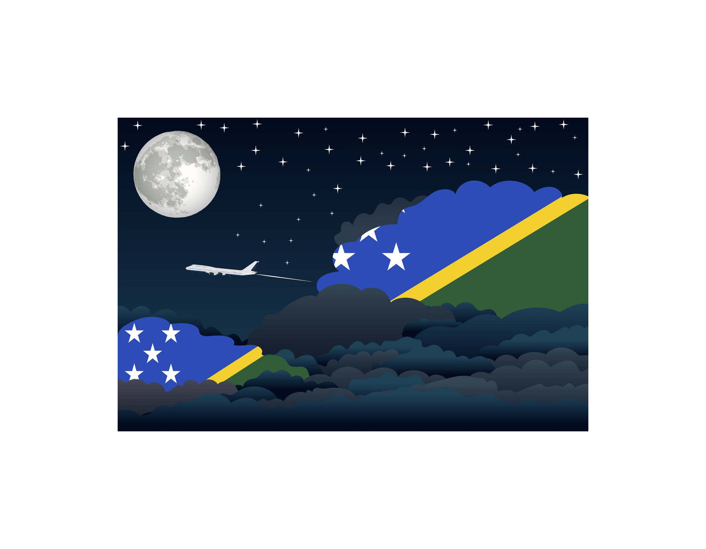 Solomon Islands Night Clouds Canvas Print Framed