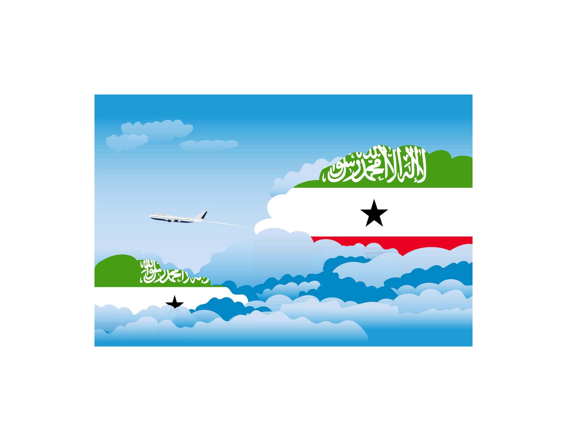 Somaliland Day Clouds Canvas Print Framed