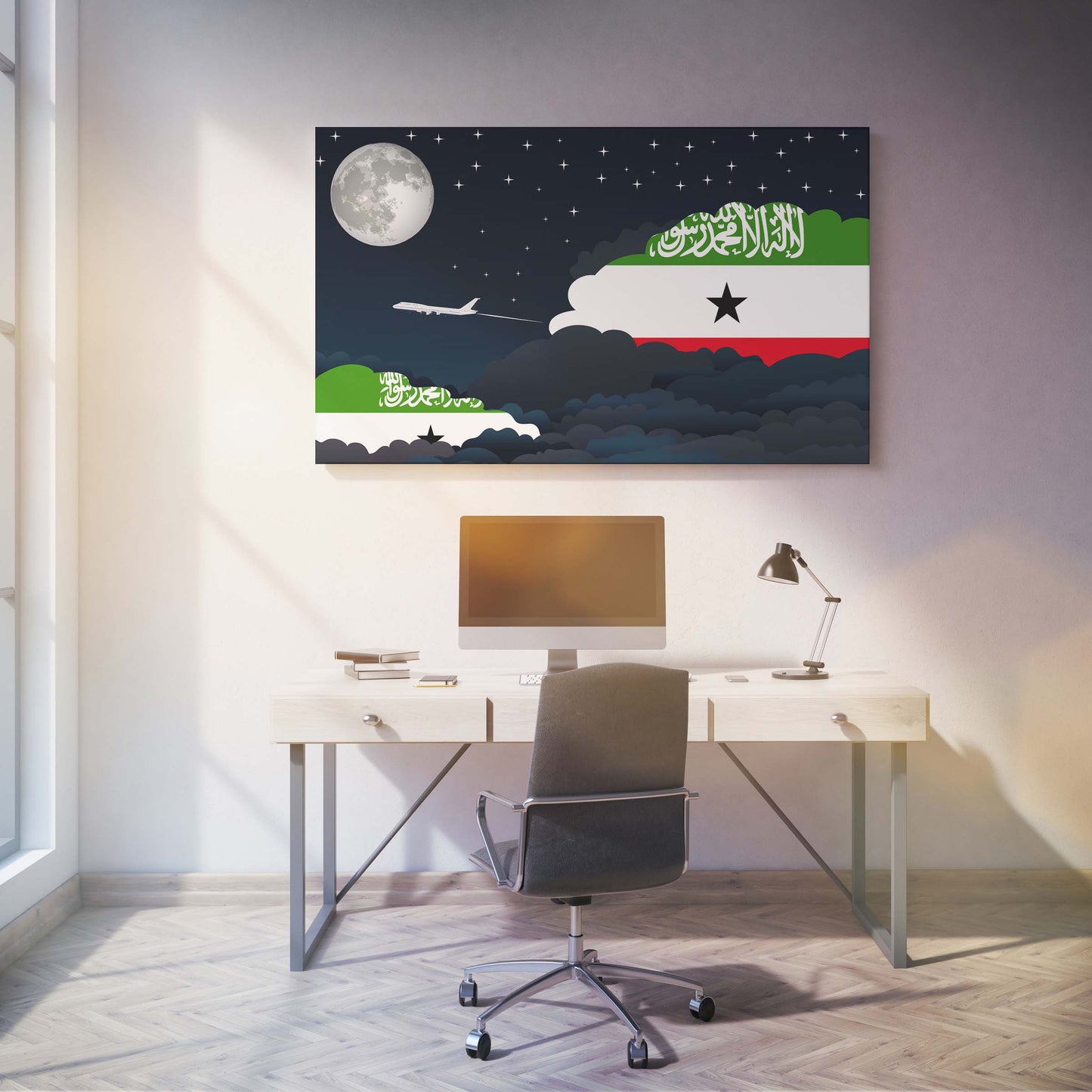 Somaliland Night Clouds Canvas Print Framed