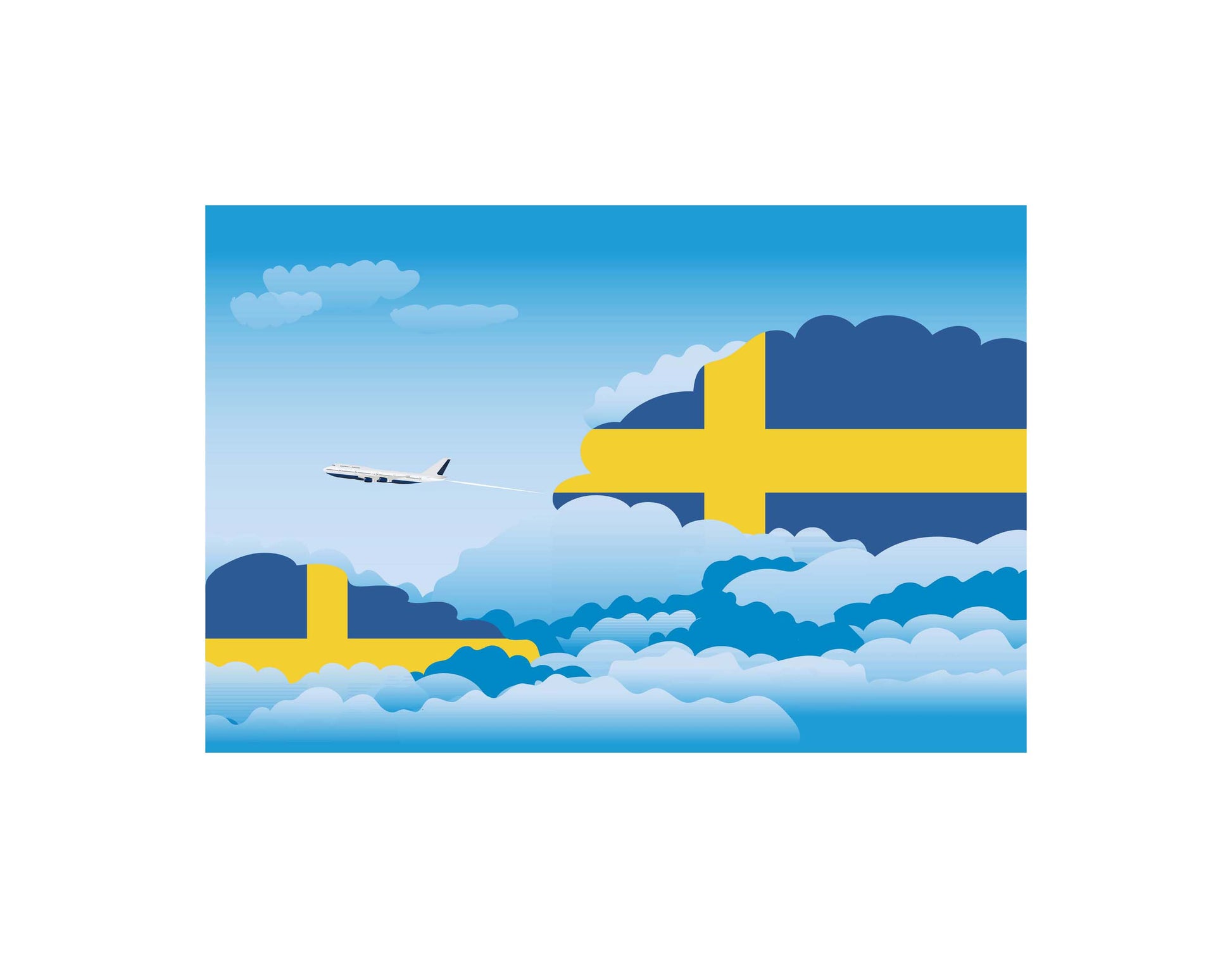 Sweden Day Clouds Canvas Print Framed