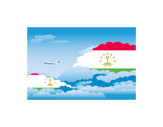 Tajikistan Day Clouds Canvas Print Framed